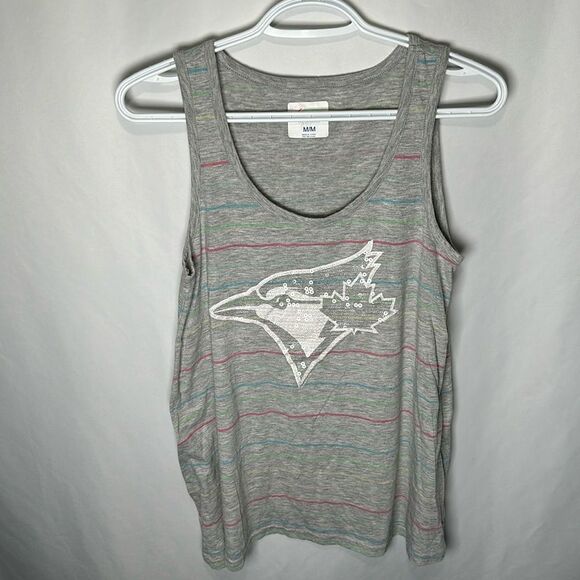 Gray Striped Camisole with Toronto Blue Jays Logo - Picture 1 of 4